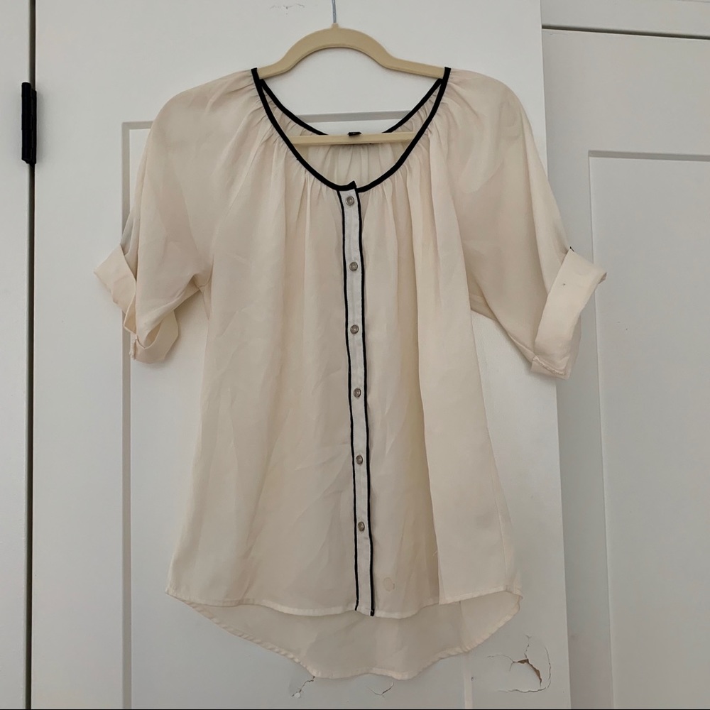Off-White Blouse with Buttons
